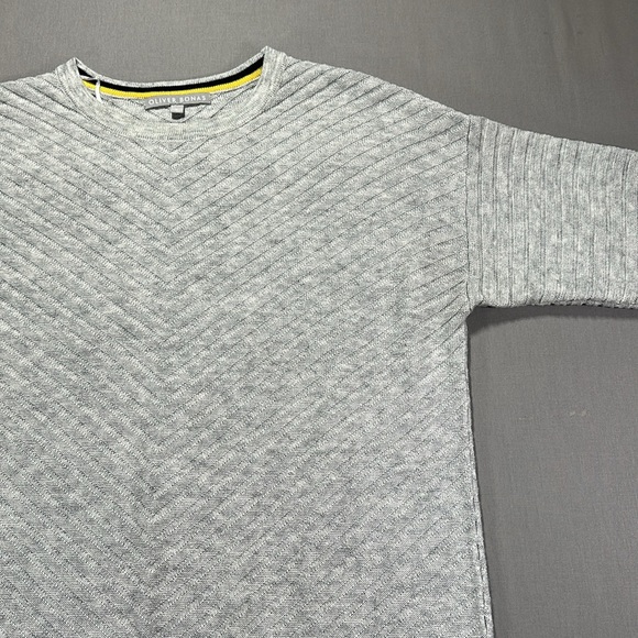 Oliver Bonas Ribbed Knit Sweater Dress, Long Sleeve, Gray, Textured - Womens 8 - Picture 2 of 15